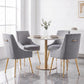 Luxury Velvet Chairs with Gold Metal Legs, Beige High-Back Design – Perfect for Dining Room, Kitchen, or Vanity