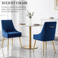Luxury Velvet Chairs with Gold Metal Legs, Beige High-Back Design – Perfect for Dining Room, Kitchen, or Vanity