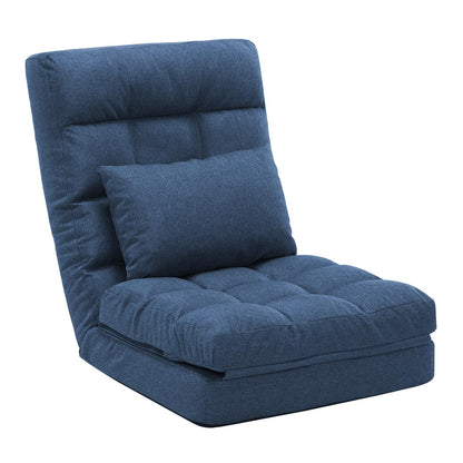 14-Position Adjustable Wide-Seat Floor Chair with Pillow – Folding Floor Lounger for Gaming, Reading & Relaxing