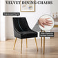 Luxury Velvet Chairs with Gold Metal Legs, Beige High-Back Design – Perfect for Dining Room, Kitchen, or Vanity