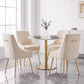 Luxury Velvet Chairs with Gold Metal Legs, Beige High-Back Design – Perfect for Dining Room, Kitchen, or Vanity