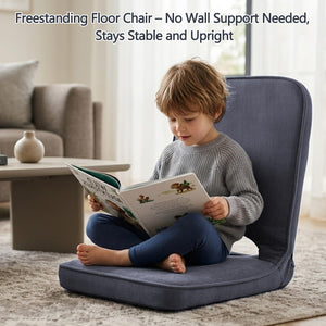 Corduroy floor chair with adjustable backrest