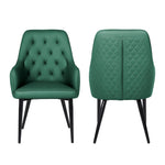 Modern upholstered dining chair with button tufting