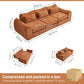 FLOGUOR 102" Modular Boneless Couch – Convertible Sofa Bed with Deep Seat & Cloud-Like Comfort