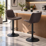 FLOGUOR adjustable faux leather swivel bar stool with back and footrest for dining and kitchen seating