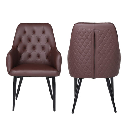 Modern Tufted Dining Chairs with Upholstered Seat