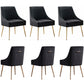 Luxury Velvet Chairs with Gold Metal Legs, Beige High-Back Design – Perfect for Dining Room, Kitchen, or Vanity