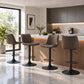 Adjustable Bar Stools Faux Leather Swivel Bar Stools with Backs & Footrest, Height Adjustable Bar Chairs