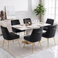 Luxury Velvet Chairs with Gold Metal Legs, Beige High-Back Design – Perfect for Dining Room, Kitchen, or Vanity