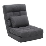 Padded 14-position wide-seat floor chair with pillow with adjustable backrest