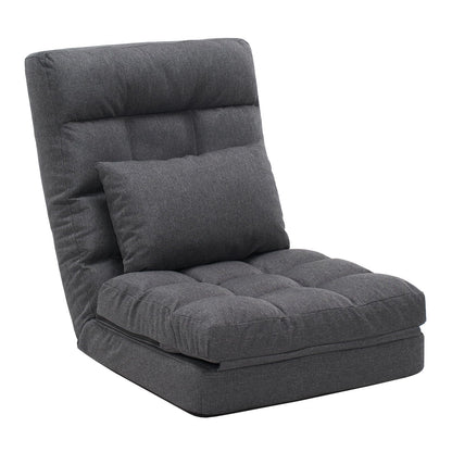 14-Position Adjustable Wide-Seat Floor Chair with Pillow – Folding Floor Lounger for Gaming, Reading & Relaxing