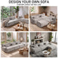 126in Sectional Boneless Couch L Shaped Convertible Modular Sofa No Assembly