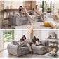 FLOGUOR 102" Modular Boneless Couch – Convertible Sofa Bed with Deep Seat & Cloud-Like Comfort