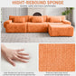 126in Sectional Boneless Couch L Shaped Convertible Modular Sofa No Assembly
