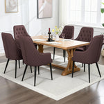 FLOGUOR modern tufted faux leather dining chair