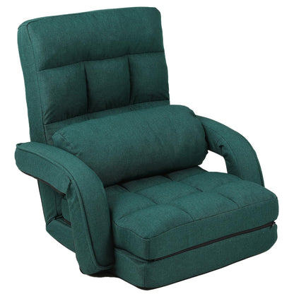 Adjustable Floor Chair with Pillow & Armrests