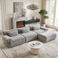 126in Sectional Boneless Couch L Shaped Convertible Modular Sofa No Assembly