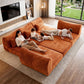 FLOGUOR 102" Modular Boneless Couch – Convertible Sofa Bed with Deep Seat & Cloud-Like Comfort