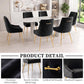 Luxury Velvet Chairs with Gold Metal Legs, Beige High-Back Design – Perfect for Dining Room, Kitchen, or Vanity