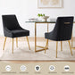 Luxury Velvet Chairs with Gold Metal Legs, Beige High-Back Design – Perfect for Dining Room, Kitchen, or Vanity