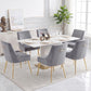 Luxury Velvet Chairs with Gold Metal Legs, Beige High-Back Design – Perfect for Dining Room, Kitchen, or Vanity