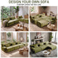 126in Sectional Boneless Couch L Shaped Convertible Modular Sofa No Assembly