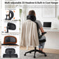 Ergonomic Mesh Office Chair High Back Desk Chair with Adjustable Headrest & Lumbar Support, Flip-Up Armrests