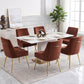 Luxury Velvet Chairs with Gold Metal Legs, Beige High-Back Design – Perfect for Dining Room, Kitchen, or Vanity