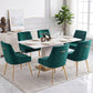 Luxury Velvet Chairs with Gold Metal Legs, Beige High-Back Design – Perfect for Dining Room, Kitchen, or Vanity