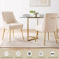 Luxury Velvet Chairs with Gold Metal Legs, Beige High-Back Design – Perfect for Dining Room, Kitchen, or Vanity