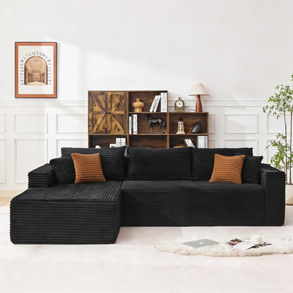 Modular Corduroy Cloud Sectional Sofa with Deep Seat & Memory Foam