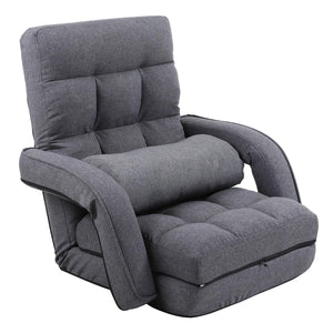 Adjustable Floor Chair with Pillow & Armrests