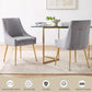 Luxury Velvet Chairs with Gold Metal Legs, Beige High-Back Design – Perfect for Dining Room, Kitchen, or Vanity