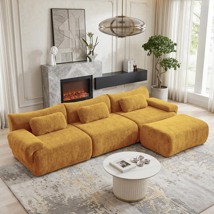 126in Sectional Boneless Couch L Shaped Convertible Modular Sofa No Assembly