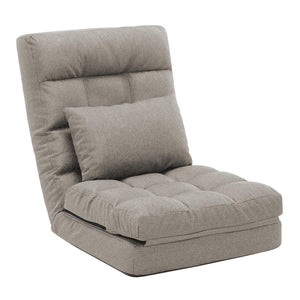 14-Position Adjustable Wide-Seat Floor Chair with Pillow – Folding Floor Lounger for Gaming, Reading & Relaxing