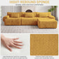 126in Sectional Boneless Couch L Shaped Convertible Modular Sofa No Assembly