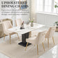 Luxury Velvet Chairs with Gold Metal Legs, Beige High-Back Design – Perfect for Dining Room, Kitchen, or Vanity