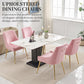 Luxury Velvet Chairs with Gold Metal Legs, Beige High-Back Design – Perfect for Dining Room, Kitchen, or Vanity