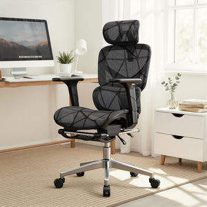 Premium Adjustable Mesh Ergonomic Desk Chair with Headrest & Adjustable Armrests