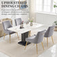 Luxury Velvet Chairs with Gold Metal Legs, Beige High-Back Design – Perfect for Dining Room, Kitchen, or Vanity
