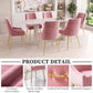 Luxury Velvet Chairs with Gold Metal Legs, Beige High-Back Design – Perfect for Dining Room, Kitchen, or Vanity