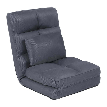 14-Position Adjustable Floor Chair with Pillow – Breathable Mesh Fabric