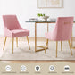 Luxury Velvet Chairs with Gold Metal Legs, Beige High-Back Design – Perfect for Dining Room, Kitchen, or Vanity