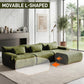 126in Sectional Boneless Couch L Shaped Convertible Modular Sofa No Assembly