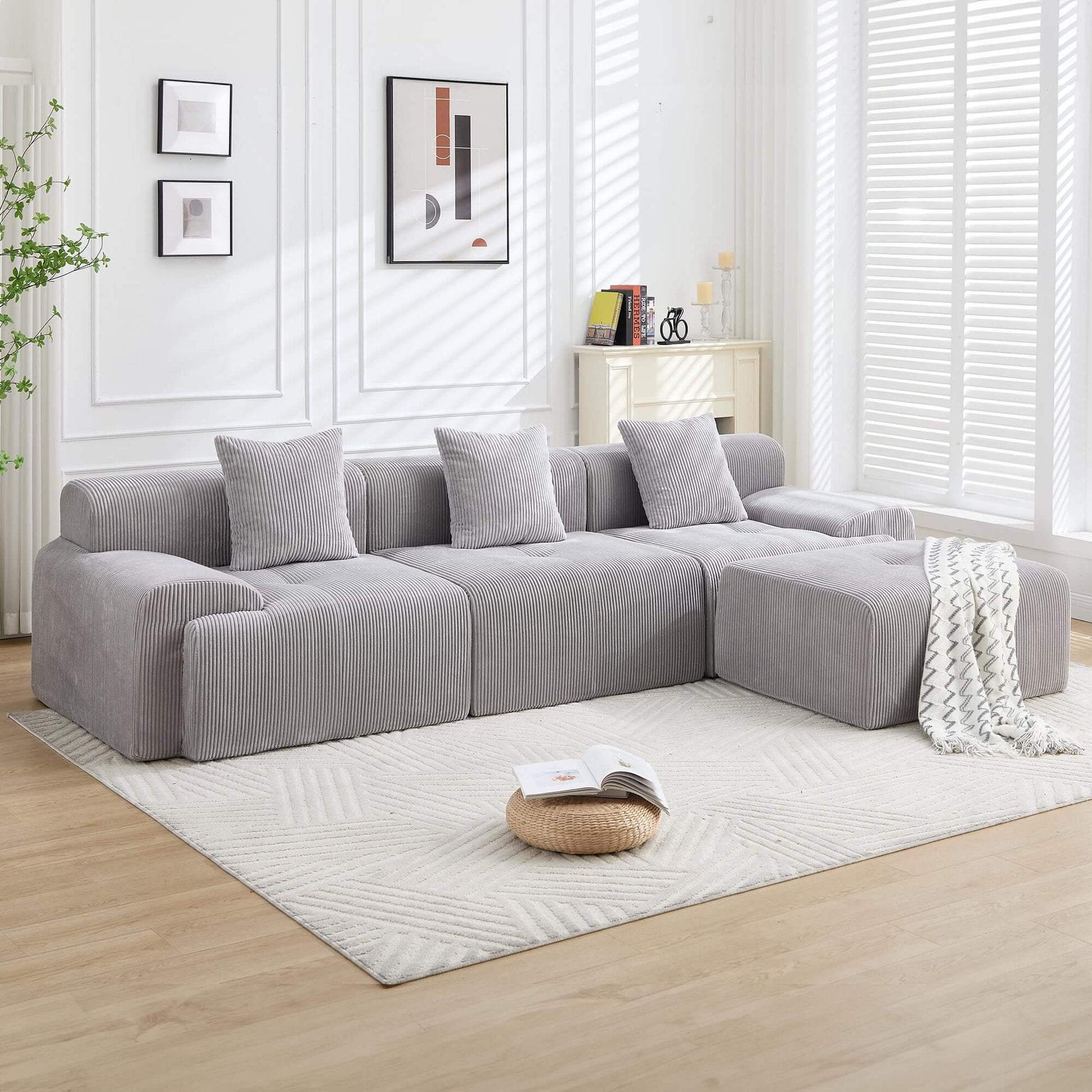 Low profile modular sofa