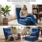 14-Position Adjustable Wide-Seat Floor Chair with Pillow – Folding Floor Lounger for Gaming, Reading & Relaxing