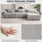 126in Sectional Boneless Couch L Shaped Convertible Modular Sofa No Assembly