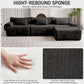 126in Sectional Boneless Couch L Shaped Convertible Modular Sofa No Assembly