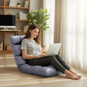 Gray FLOGUOR foldable floor chair with adjustable back support