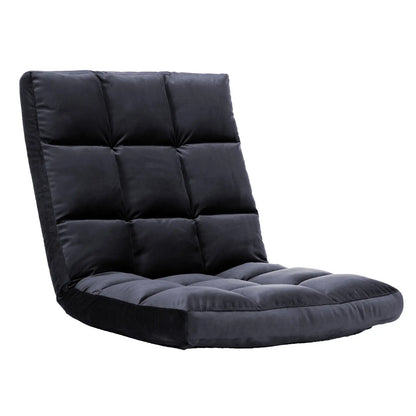 Black FLOGUOR foldable floor chair with adjustable back support